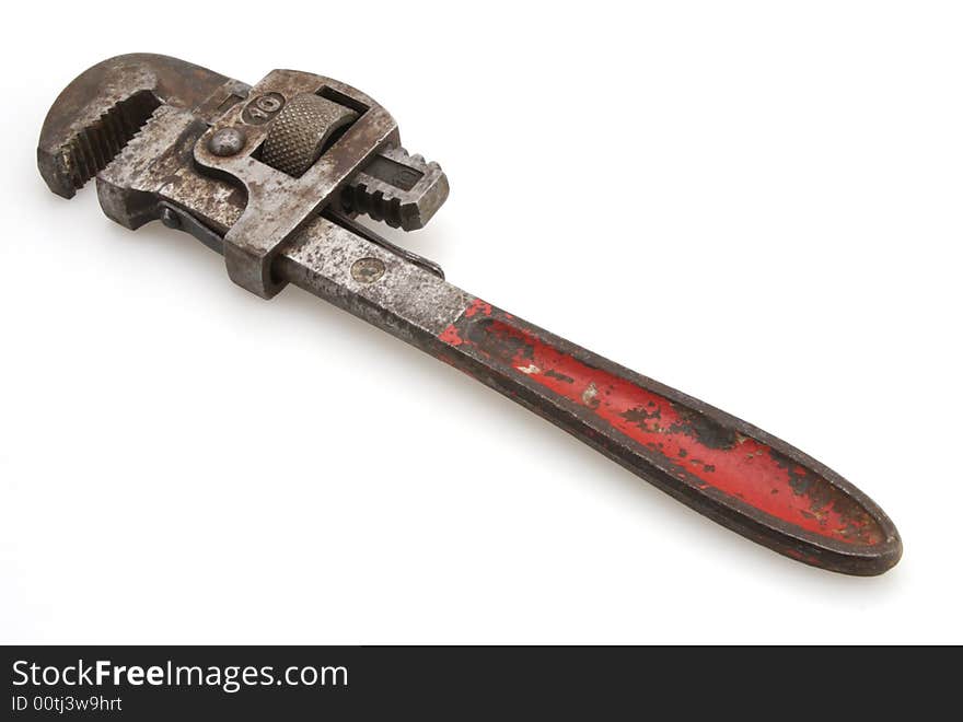 Vintage Red Handle Pipe Wrench