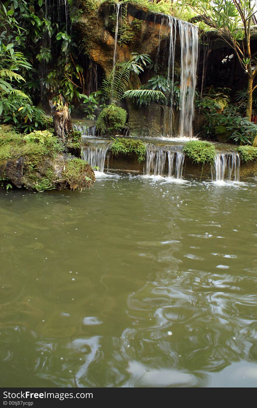 Water falls in nature park