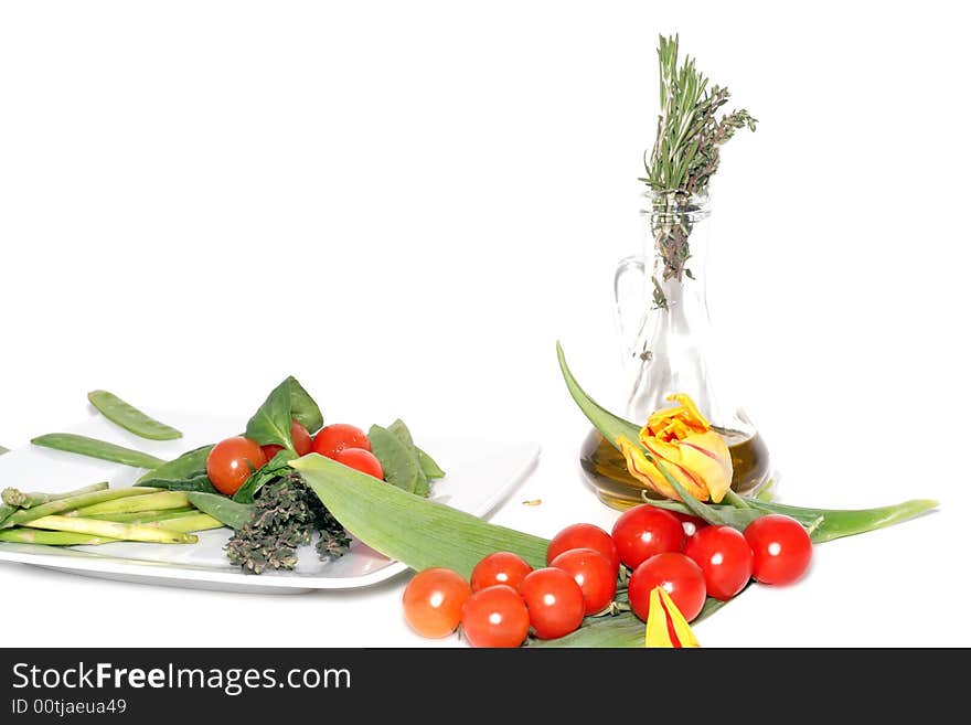 Vegetables and flower