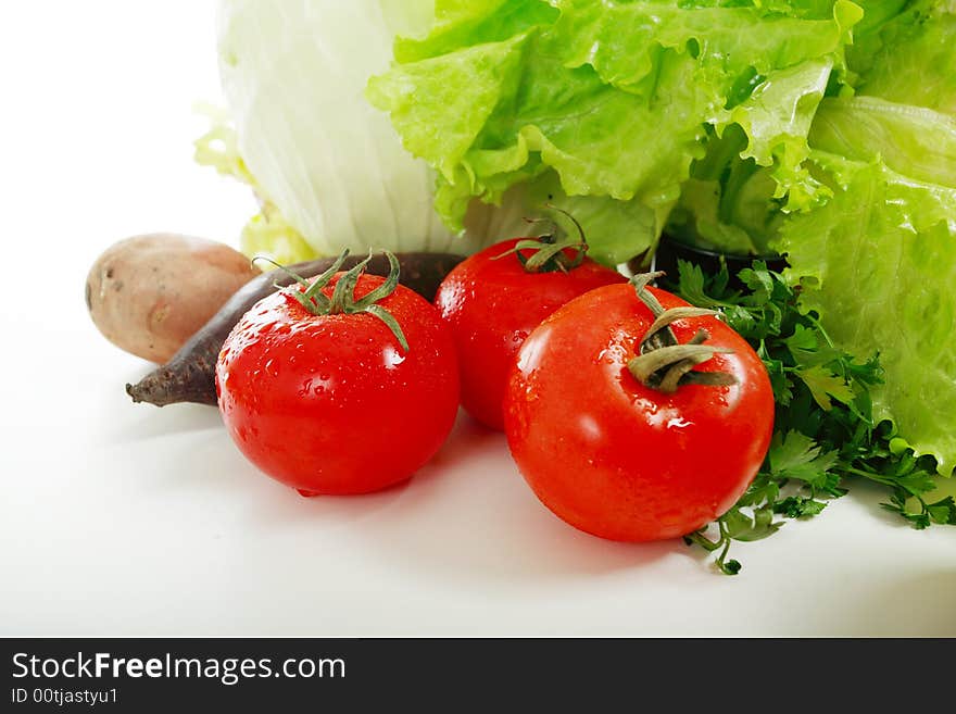 Fresh Vegetables, Fruits and other foodstuffs. Shot in a studio. Fresh Vegetables, Fruits and other foodstuffs. Shot in a studio.