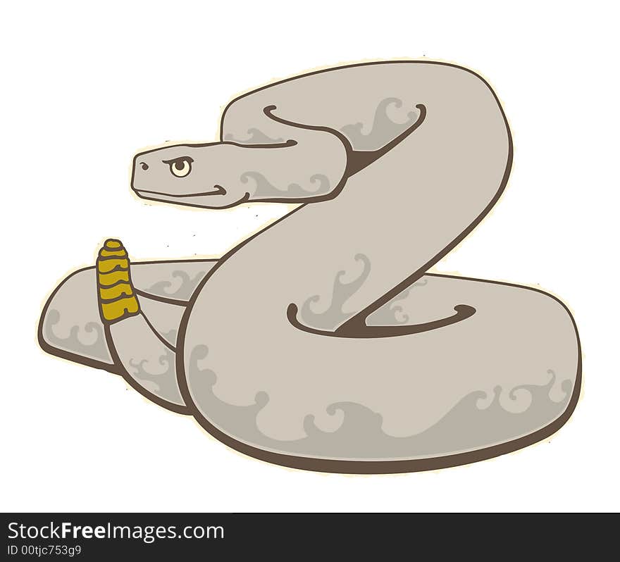 Illustration of a rattlesnake in 
ing style