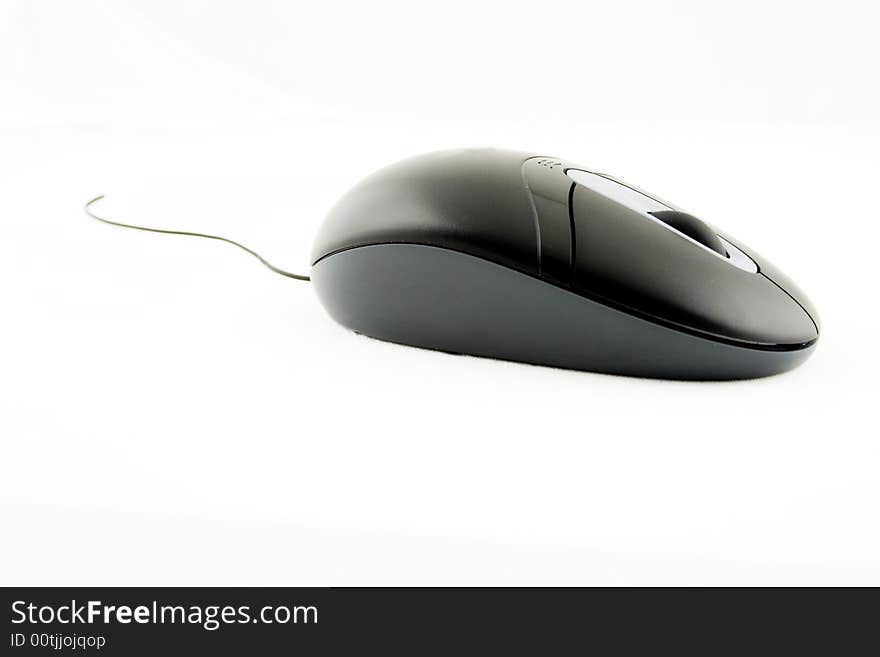 Black mouse with line, looks like real mouse