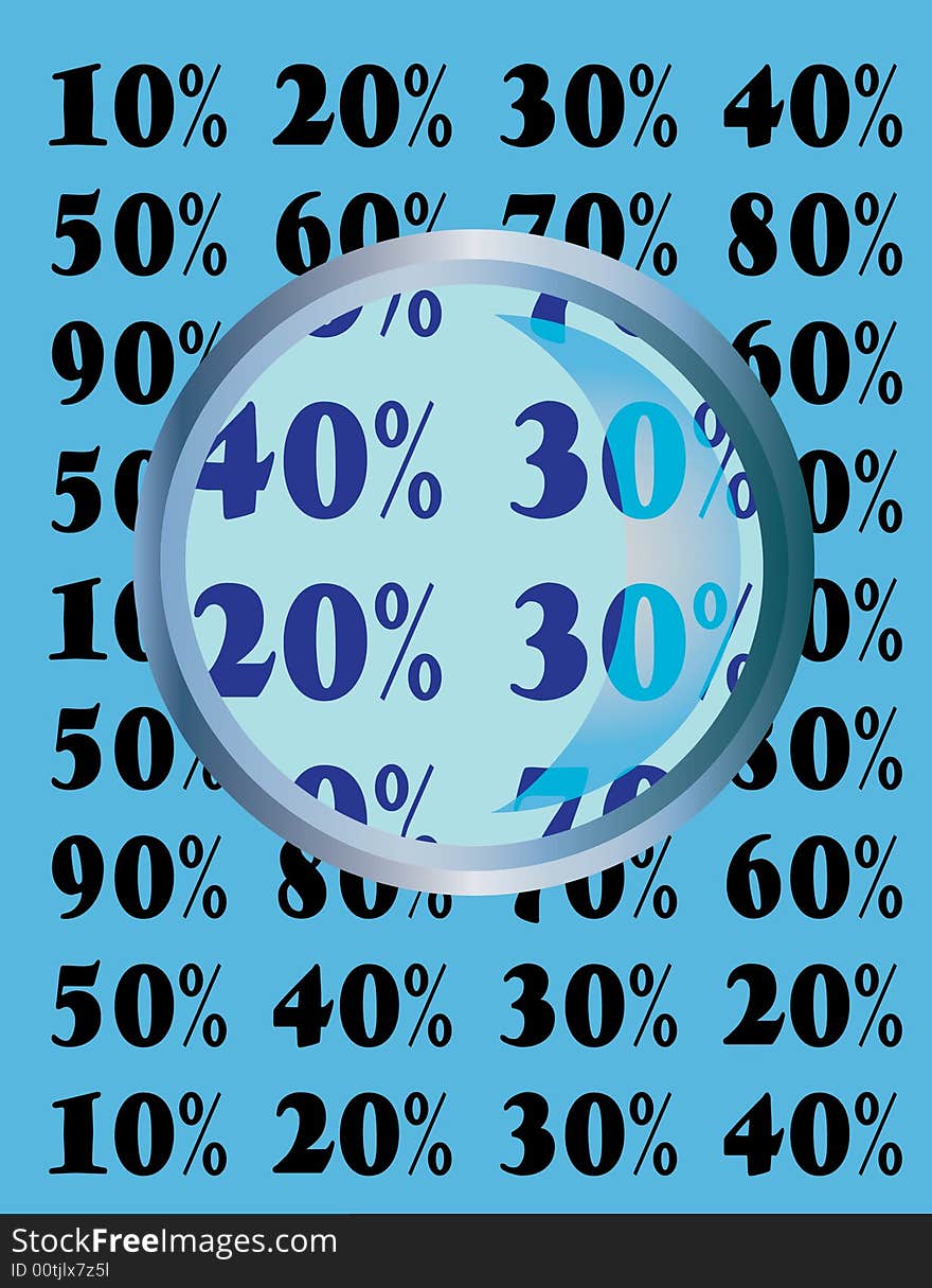 Illustration of discount and sell action. Illustration of discount and sell action