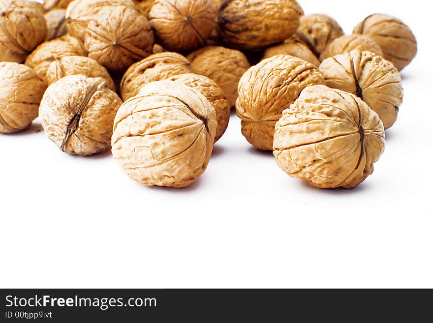 Delicious walnuts isolated on white background