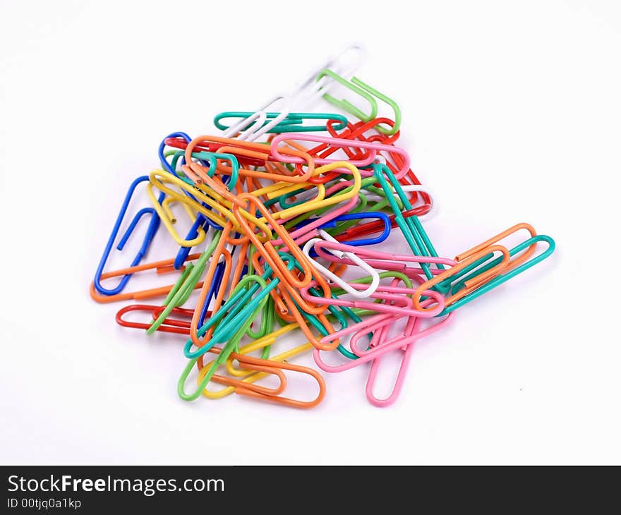 Color writing paper clips for pasting a paper. Color writing paper clips for pasting a paper