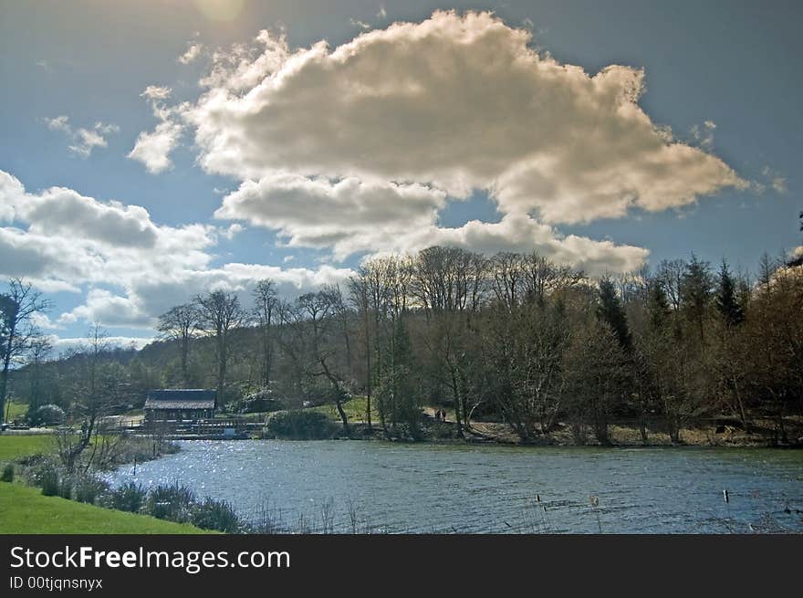 Lake Clouds And Landscape