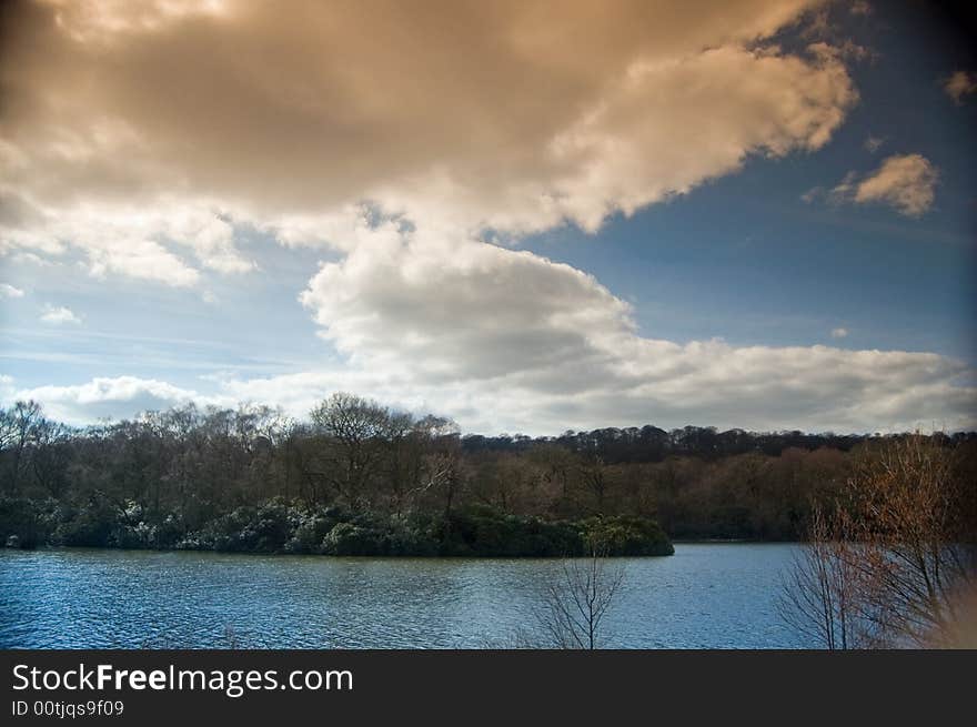 Clouds and the lake