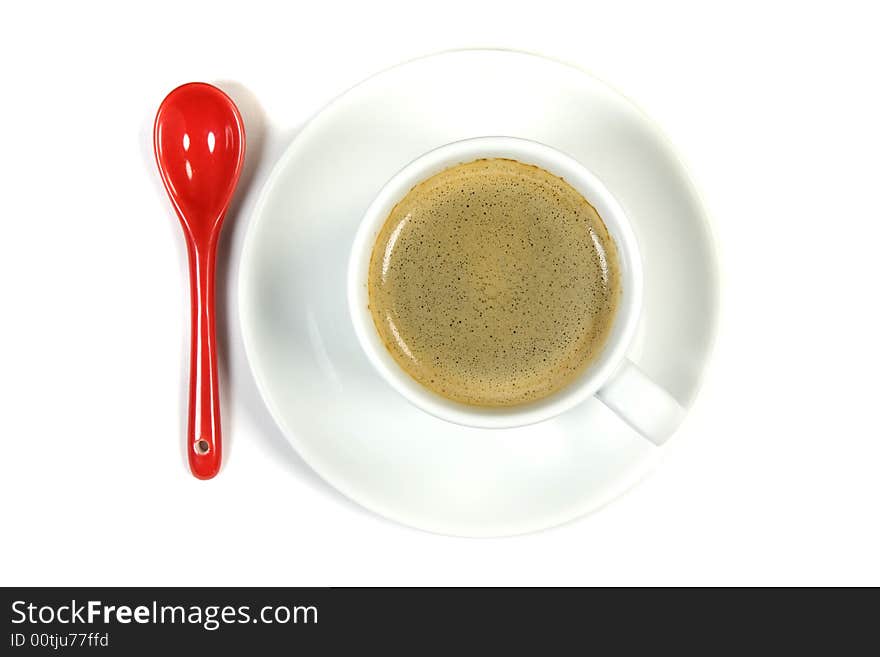 Cofee Cup with Spoon Isolated on White Background. Cofee Cup with Spoon Isolated on White Background