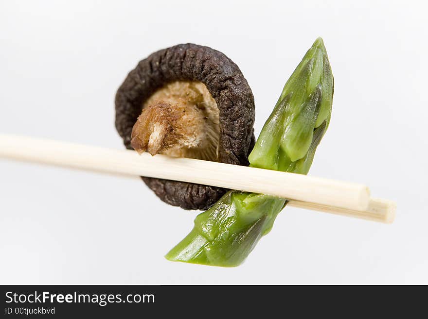 Vegetable with chopsticks