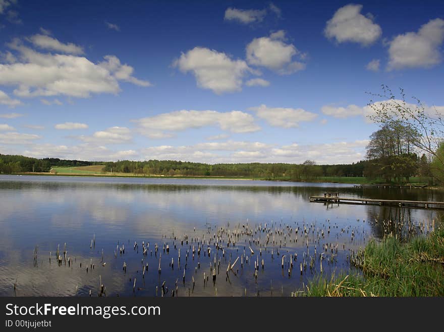 Lake, sky and trees