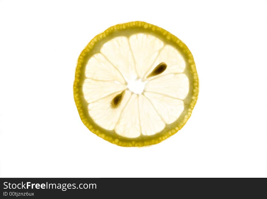 Pattern of lemon slices isolated on white