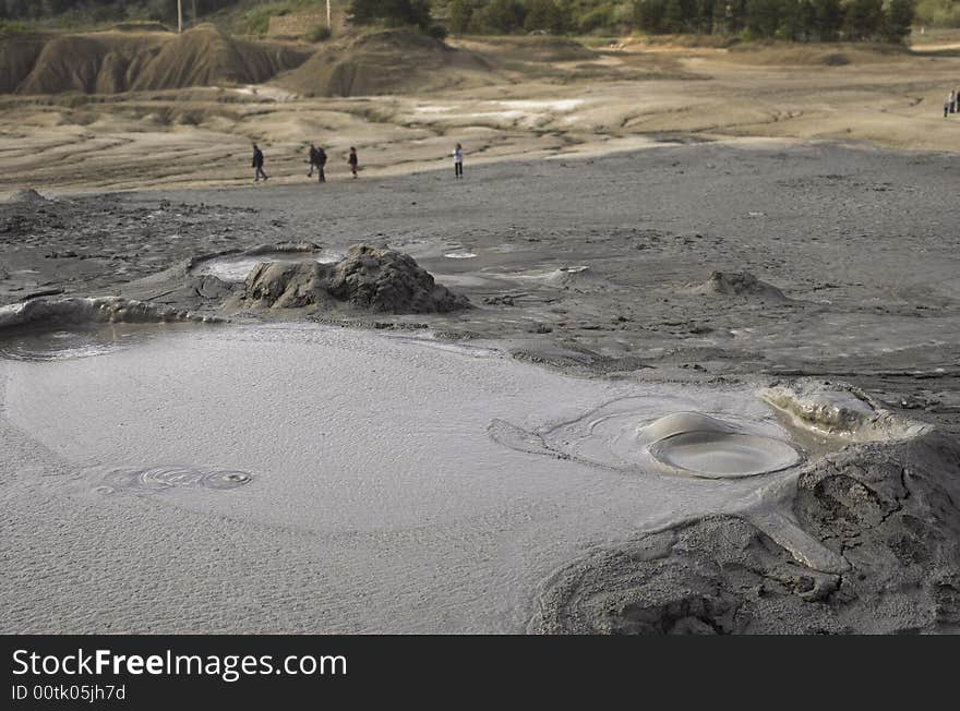 View of muddy Volcanoes in Romania( Buzau ) , flowing lava. View of muddy Volcanoes in Romania( Buzau ) , flowing lava.