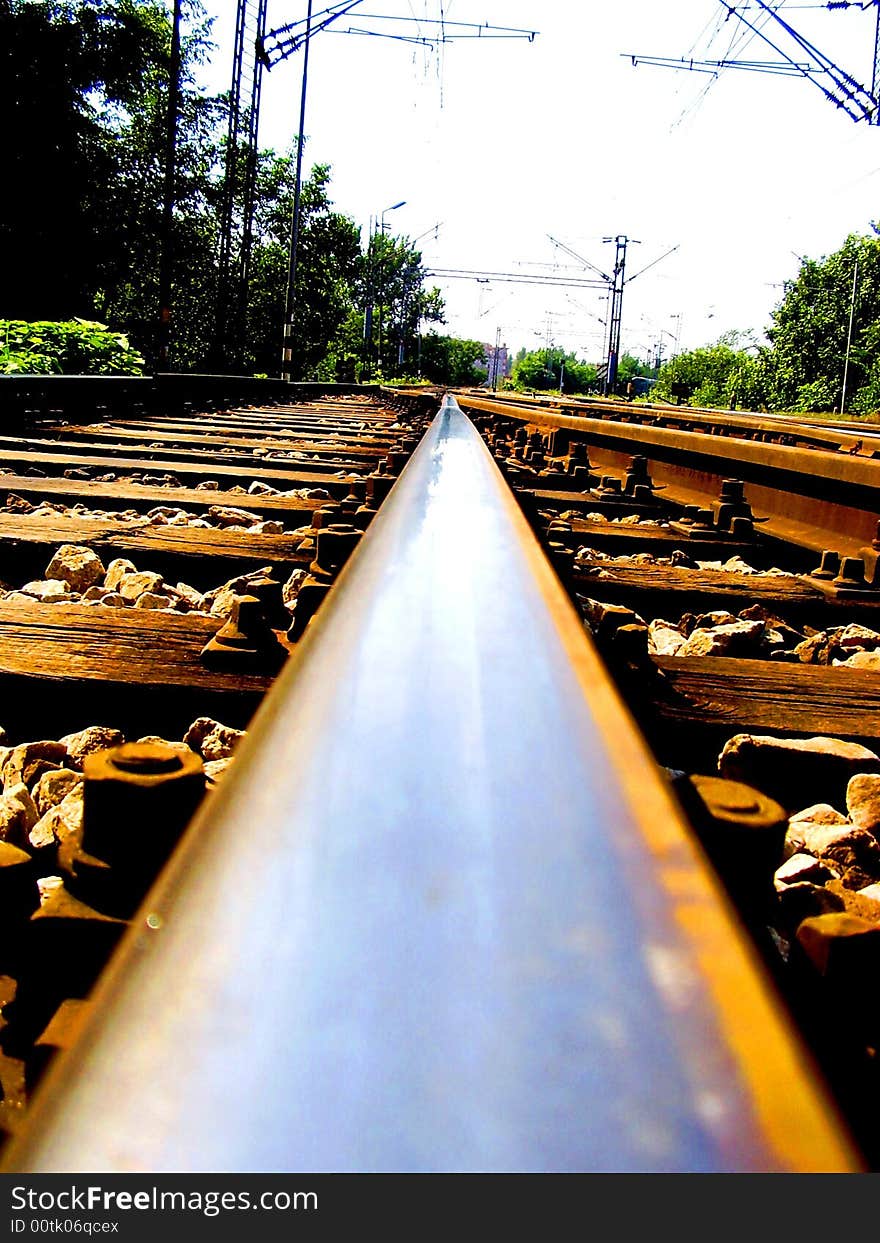 Railway-track without train afternoon