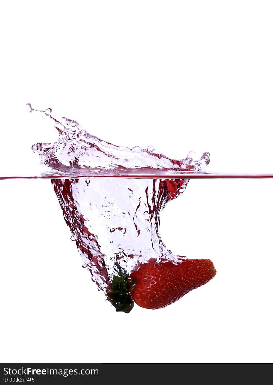 Splashing strawberry