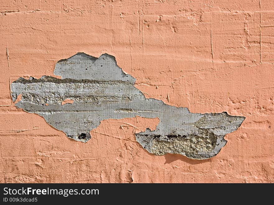 Grunge concrete wall with peeling paint