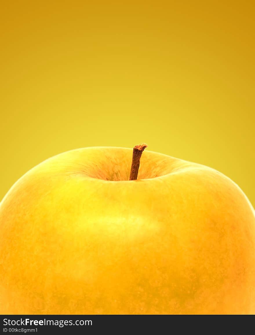 Apple isolated on yellow