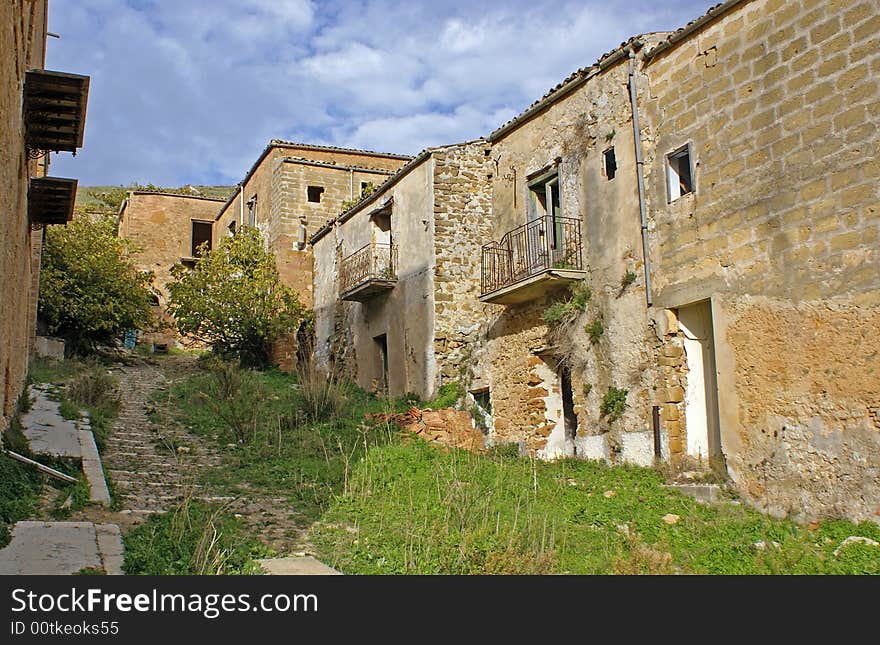 Poggioreale ruins, street