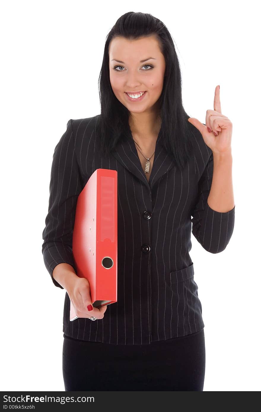 Business woman on white background