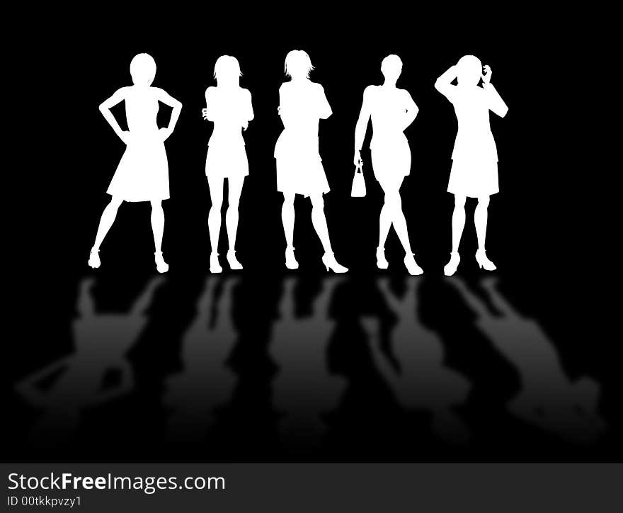 Businesswomen silhouettes