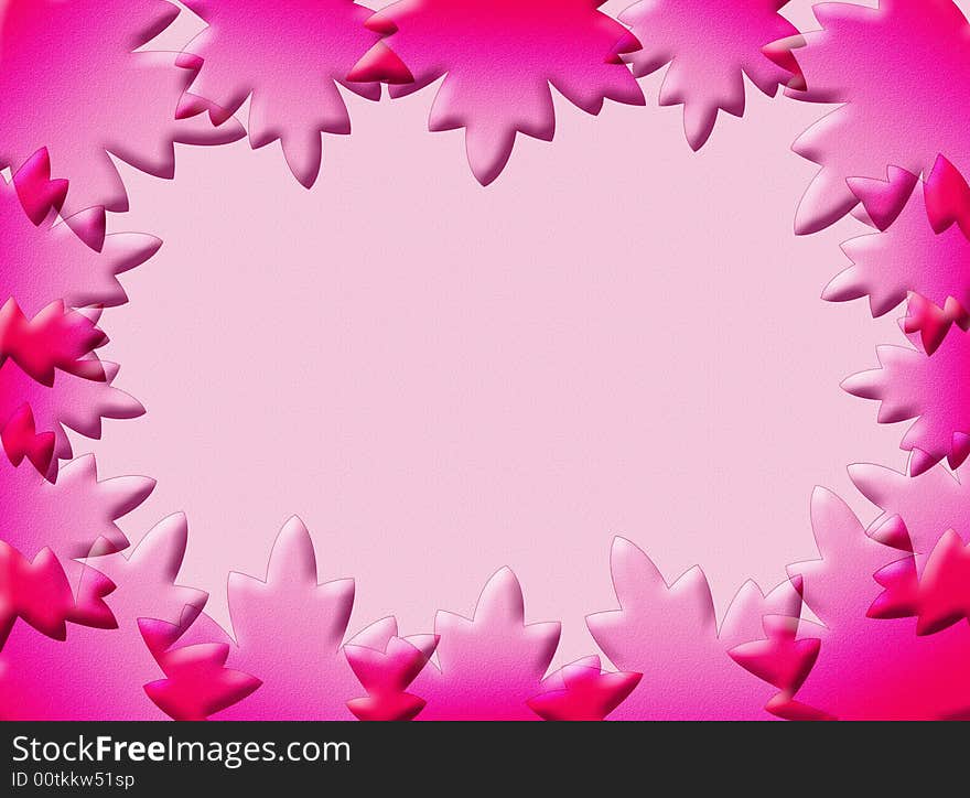 A colorful background with 3d leaves as frame. A colorful background with 3d leaves as frame