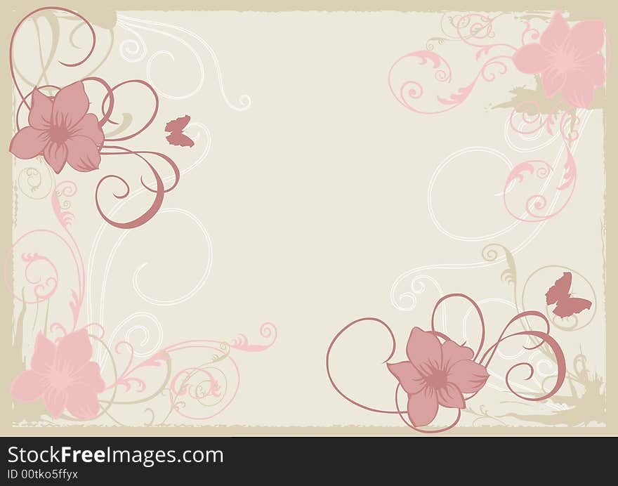 Illustration of a decorative background with floral patterns. Illustration of a decorative background with floral patterns