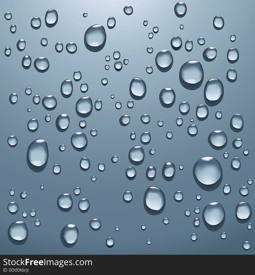 Transparent water drops