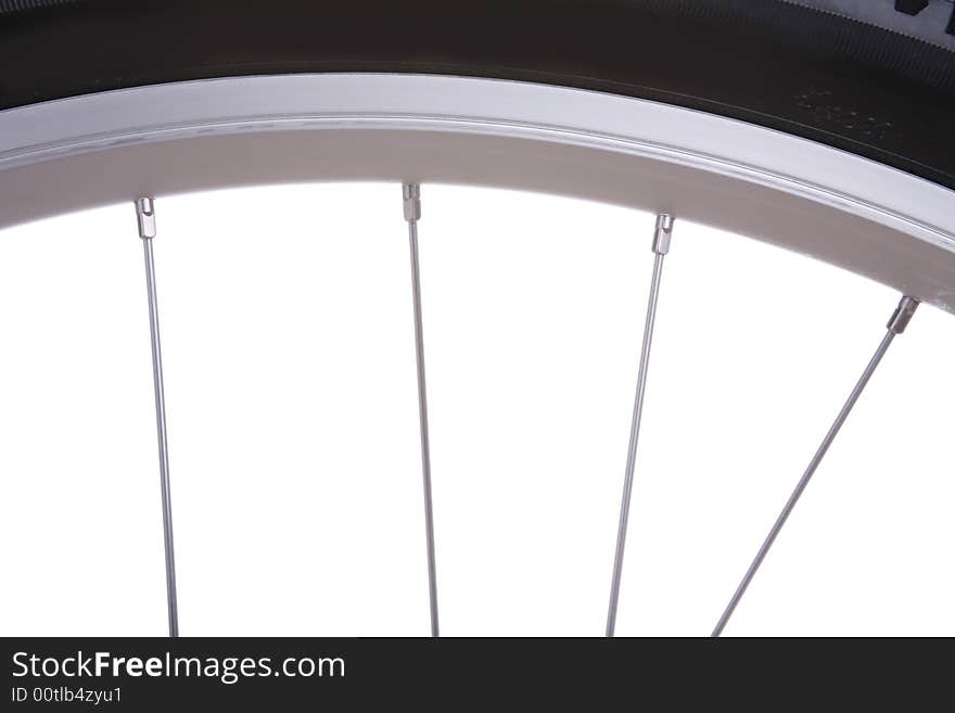 Bicycle detail on white background. Bicycle detail on white background