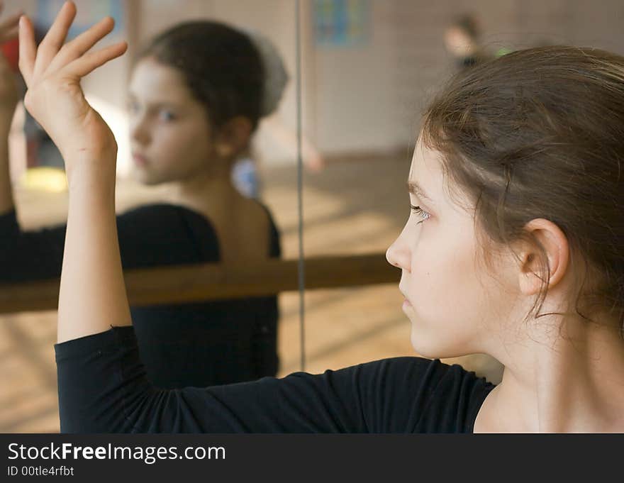 Portrait of a young teen gymnastic girl