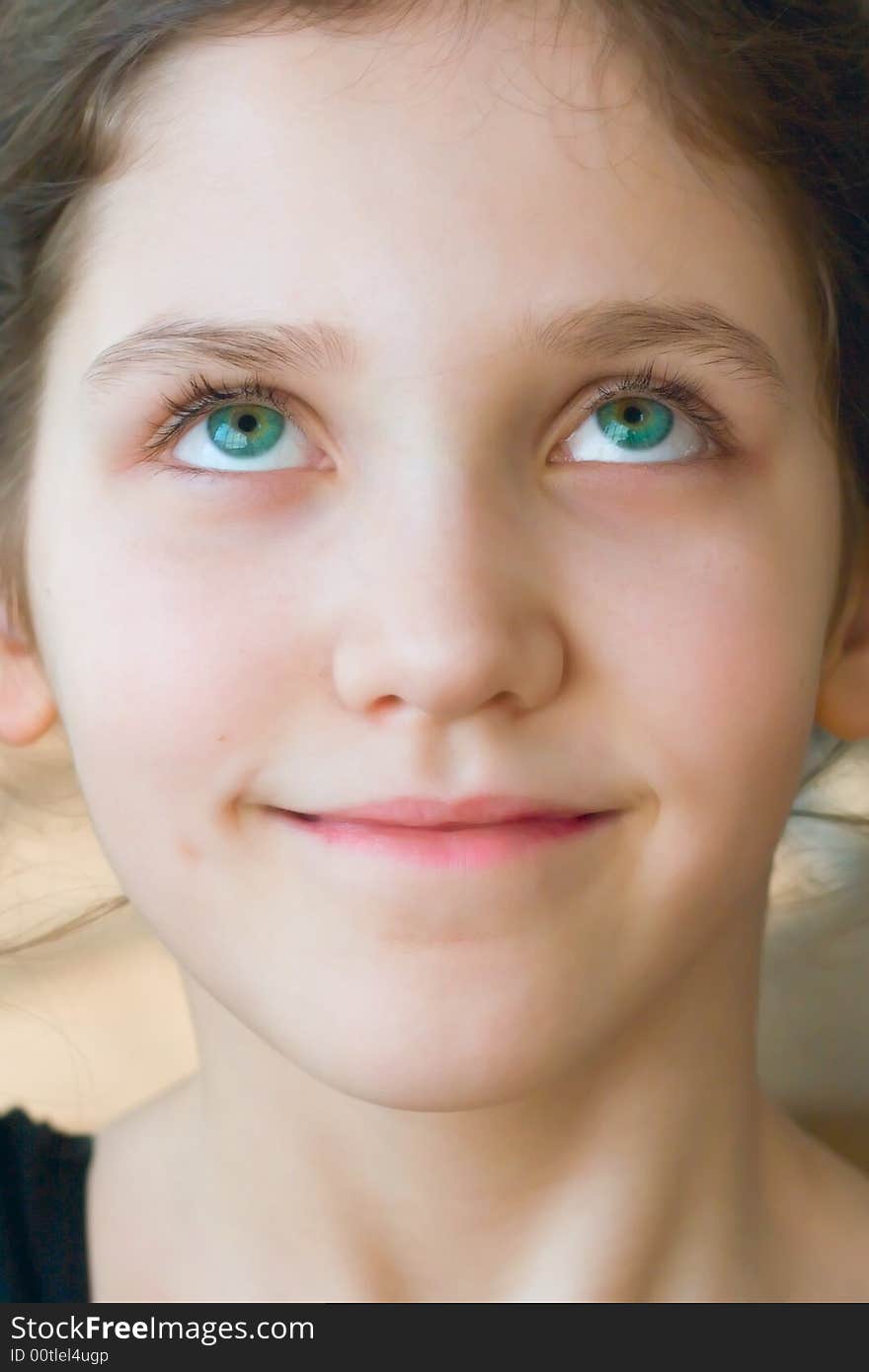 Portrait of a young teen gymnastic girl