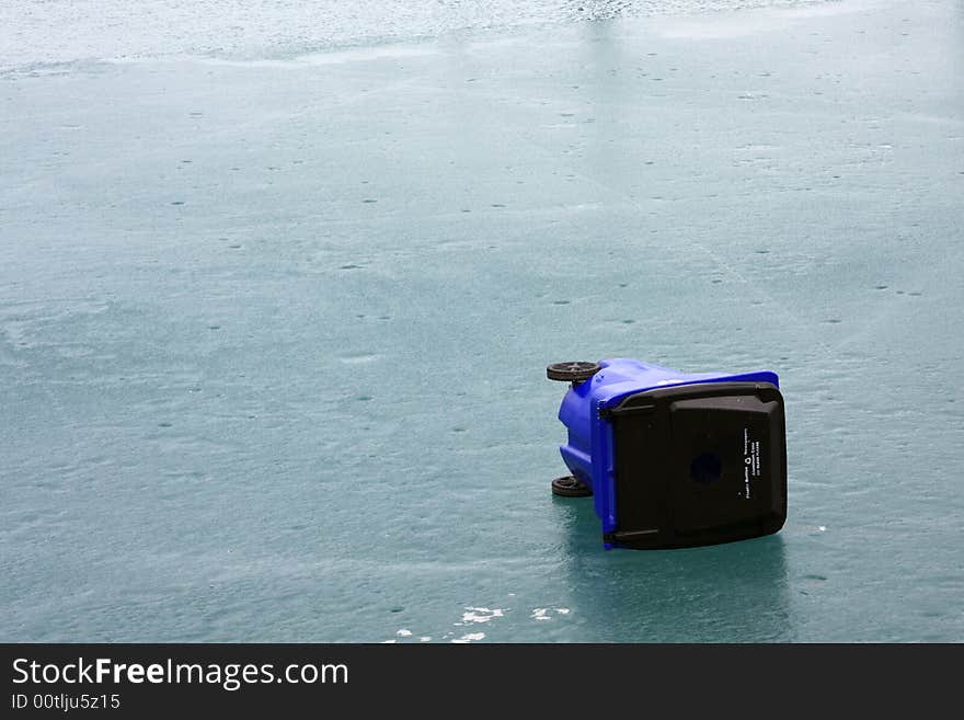 Trash on the ice of Lake Michigan. Trash on the ice of Lake Michigan.