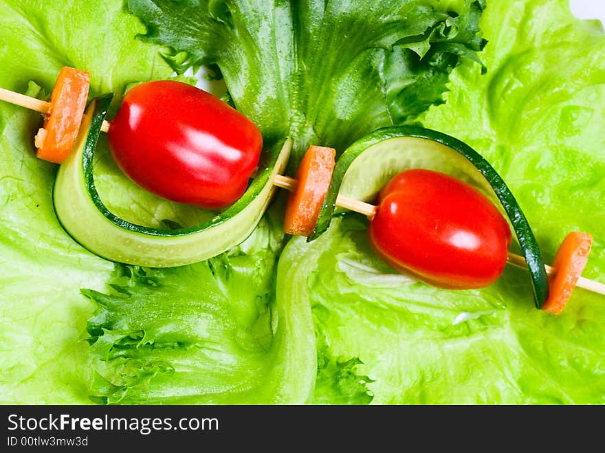 Vegetables on skewer