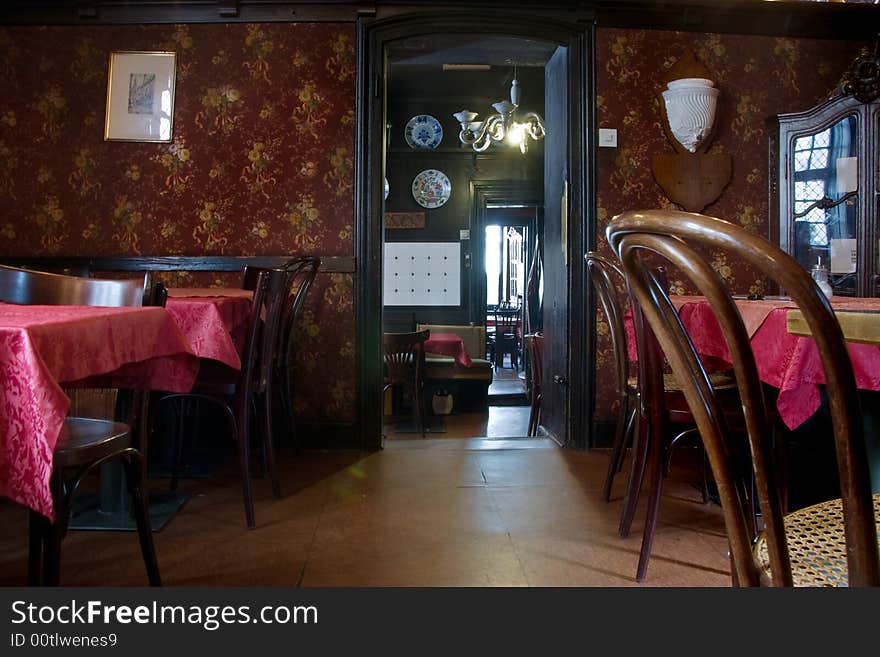 Interior of old restaurant in Aachen, Germany