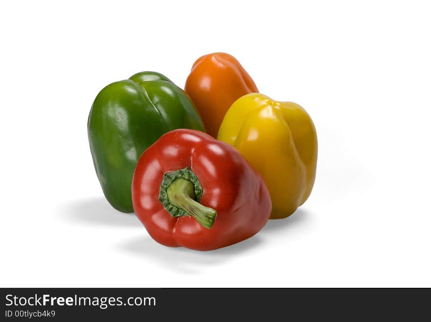 Red, yellow, green and orange paprika. Red, yellow, green and orange paprika