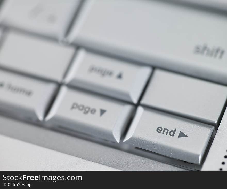 Macro Photo of a Keyboard focused on end key. Macro Photo of a Keyboard focused on end key