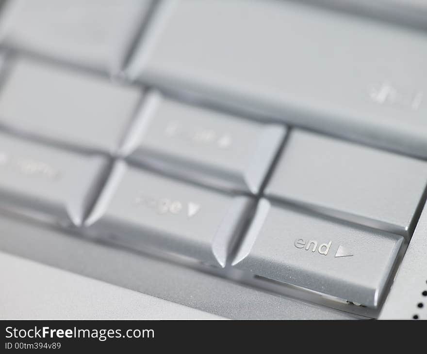 Macro Photo of a Keyboard focused on end key. Macro Photo of a Keyboard focused on end key