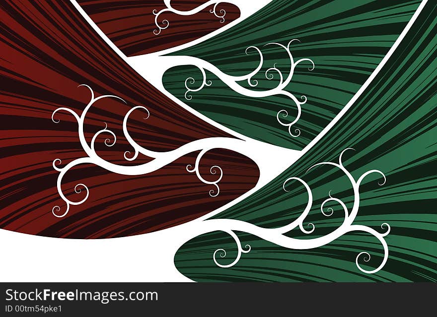 Red and Green abstract Waves