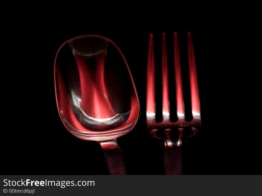 Red Spoon And Fork