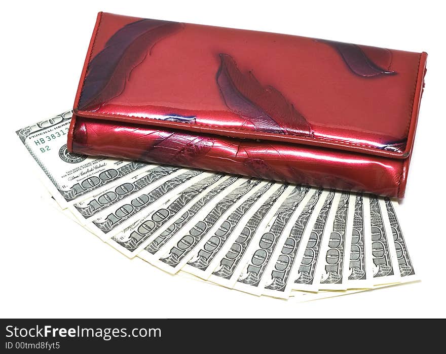 Wallet with one hundred dollars