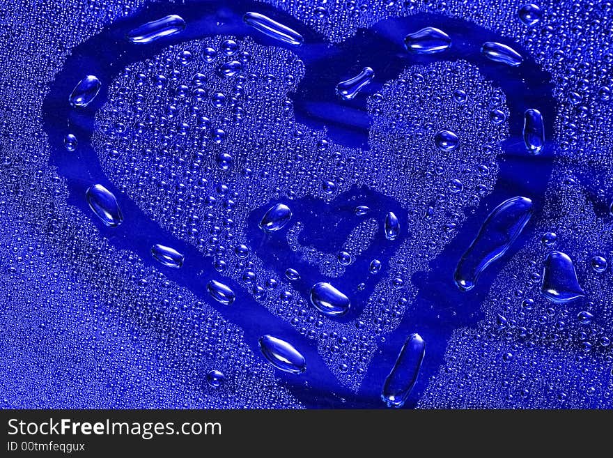 Heart with water droplets