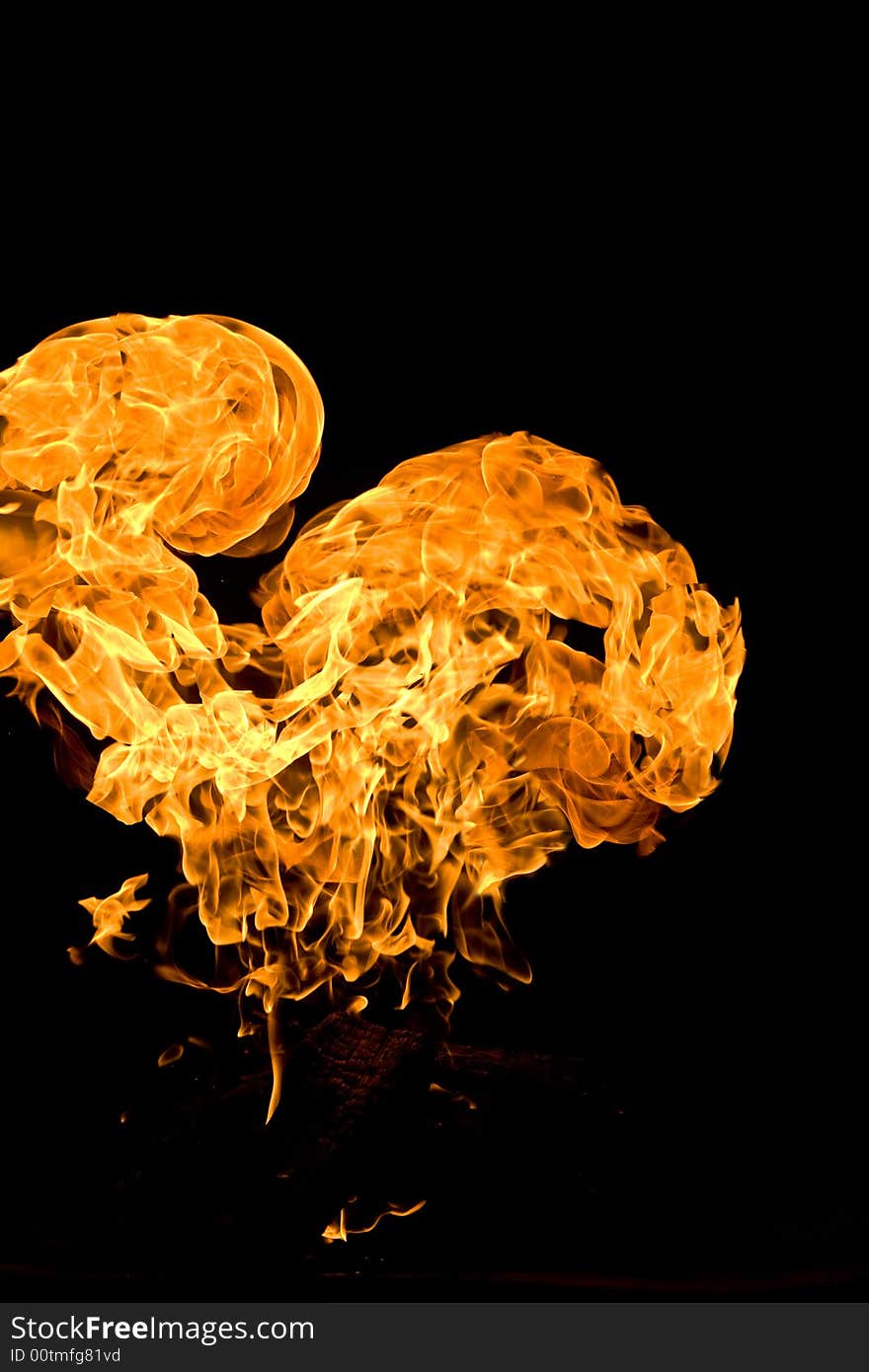 Fire series: high flame over dark background. Fire series: high flame over dark background