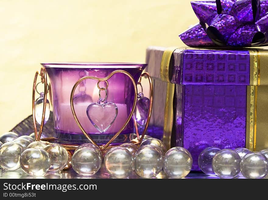 Violet Candle With Heart