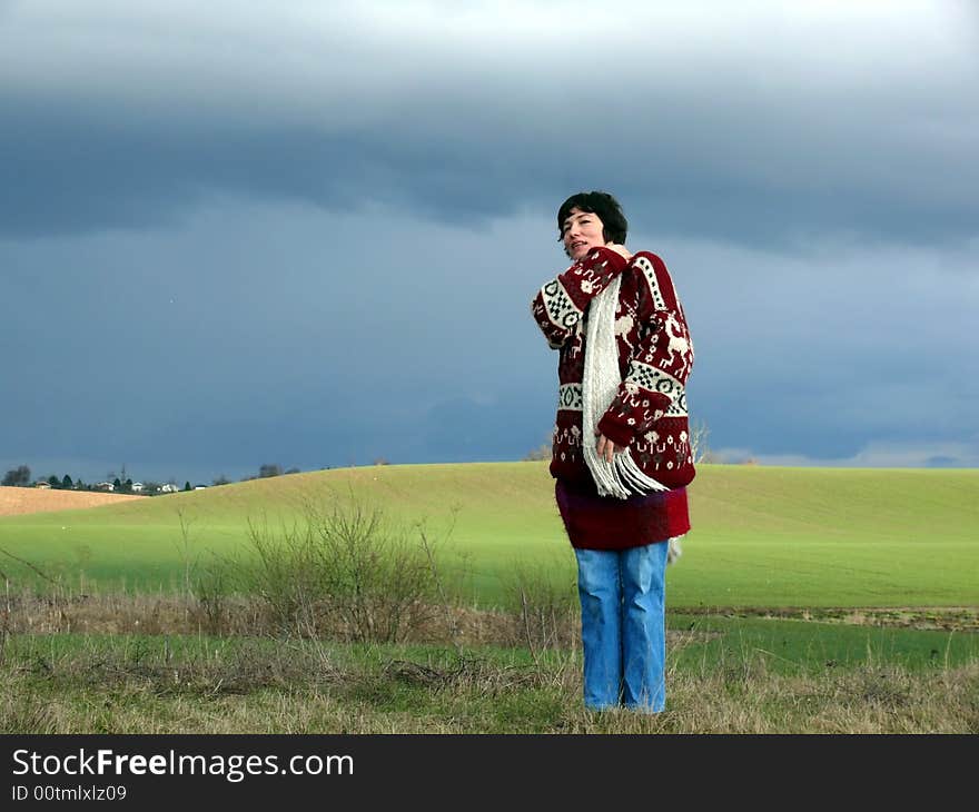 Portrait of woman enjoy nature in spring. Portrait of woman enjoy nature in spring