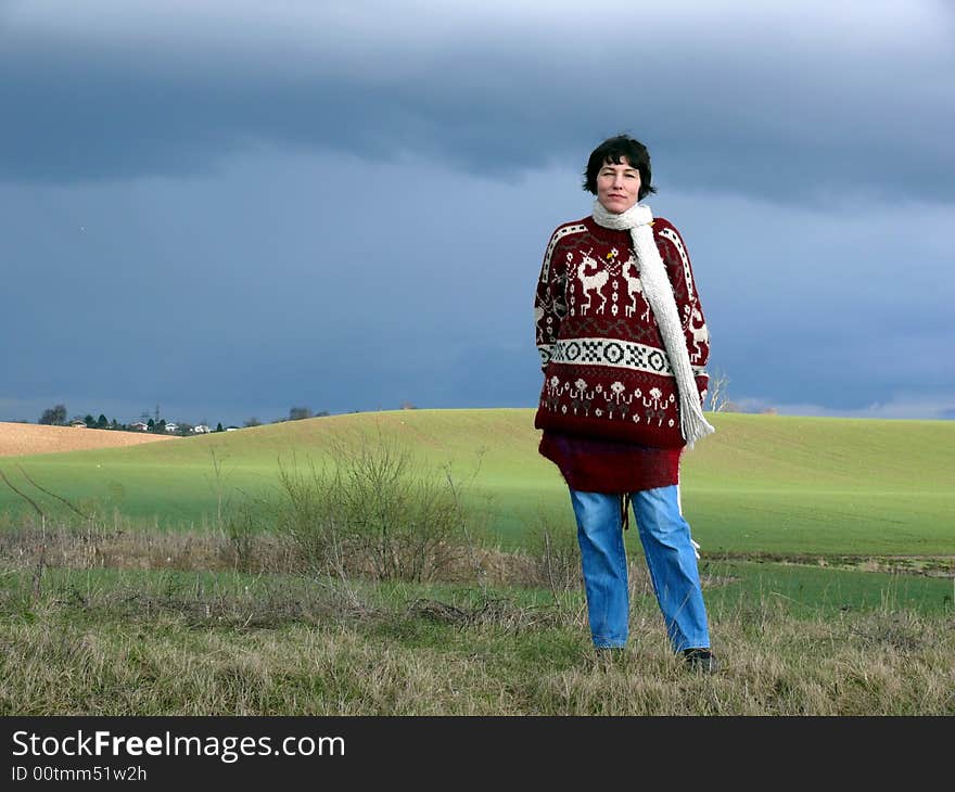 Portrait of sensual looking woman enjoy nature in spring. Portrait of sensual looking woman enjoy nature in spring