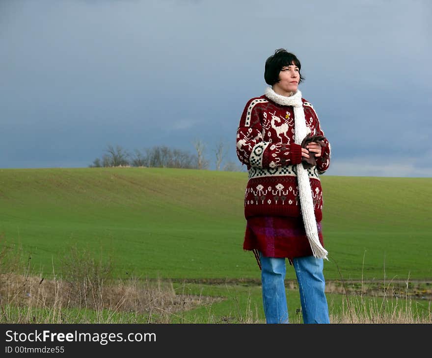 Portrait of beatiful woman enjoy nature in spring. Portrait of beatiful woman enjoy nature in spring