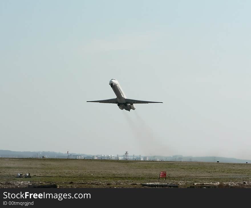 Jet plane in flight - take off