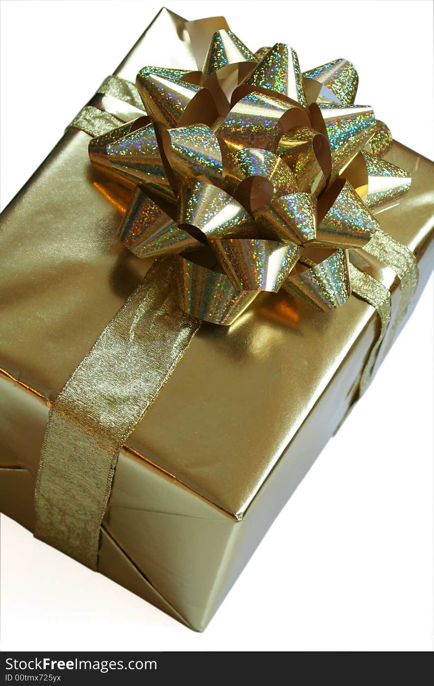 Gold present with ribbon