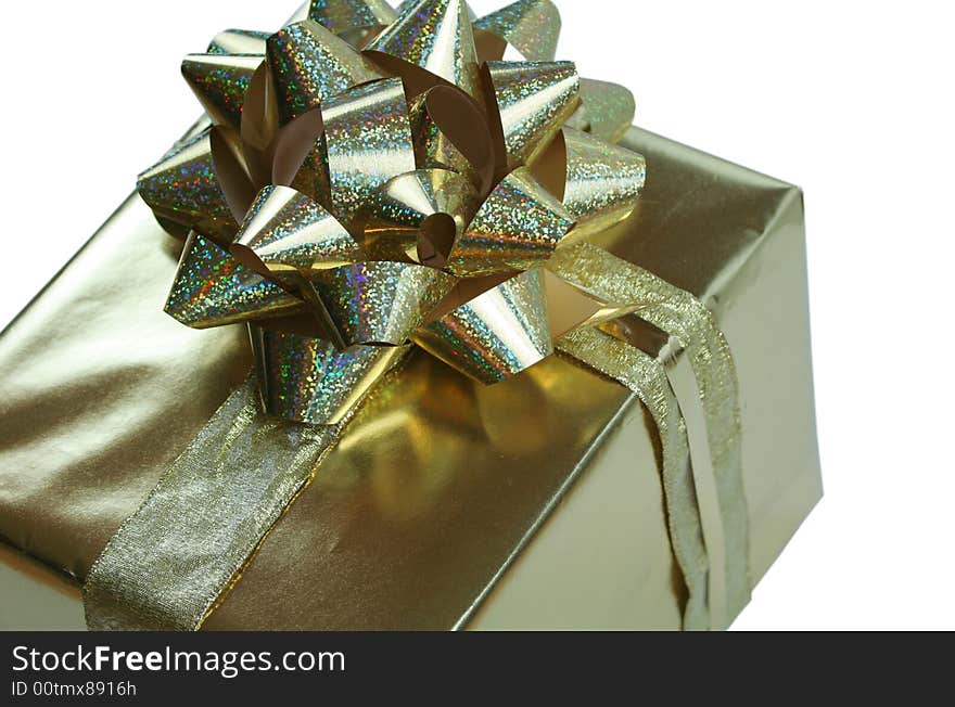 Gold present with ribbon