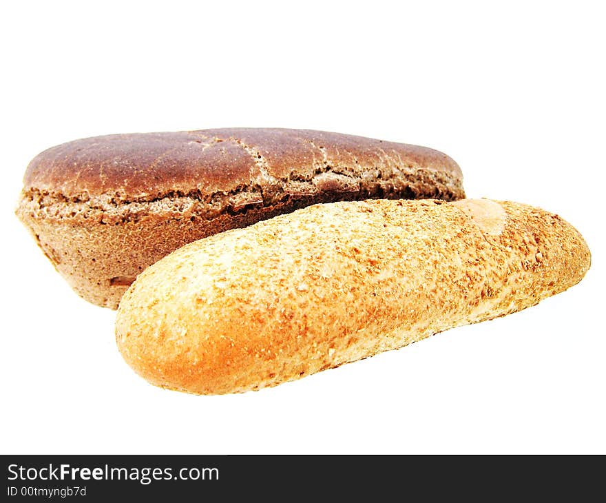 Bread on white background. See my other images of bread and food