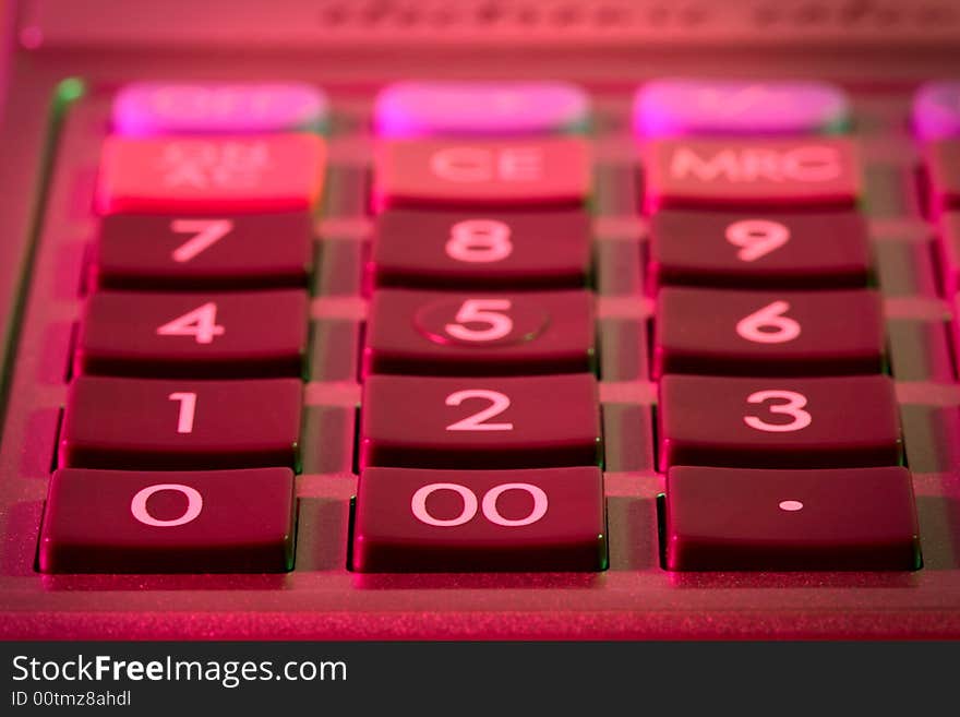 Keyboard of calculator figures on  keyboard