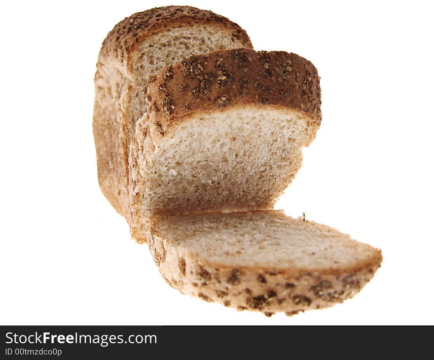 Bread on white background. See my other images of bread and food